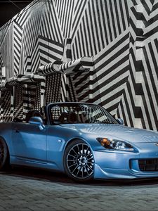 Превью обои honda s2000, honda, автомобиль, синий, вид спереди