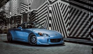 Превью обои honda s2000, honda, автомобиль, синий, вид спереди
