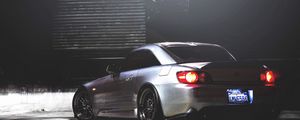 Превью обои honda s2000, honda, вид сзади, ночь