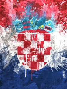Превью обои хорватия, флаг, республика, фон, текстура, краски, герб