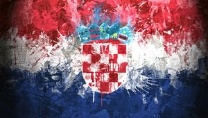 Превью обои хорватия, флаг, республика, фон, текстура, краски, герб