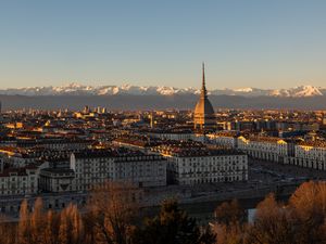 Превью обои храм, архитектура, здания, город, горы