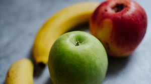Превью обои яблоки, бананы, фрукты, свежий
