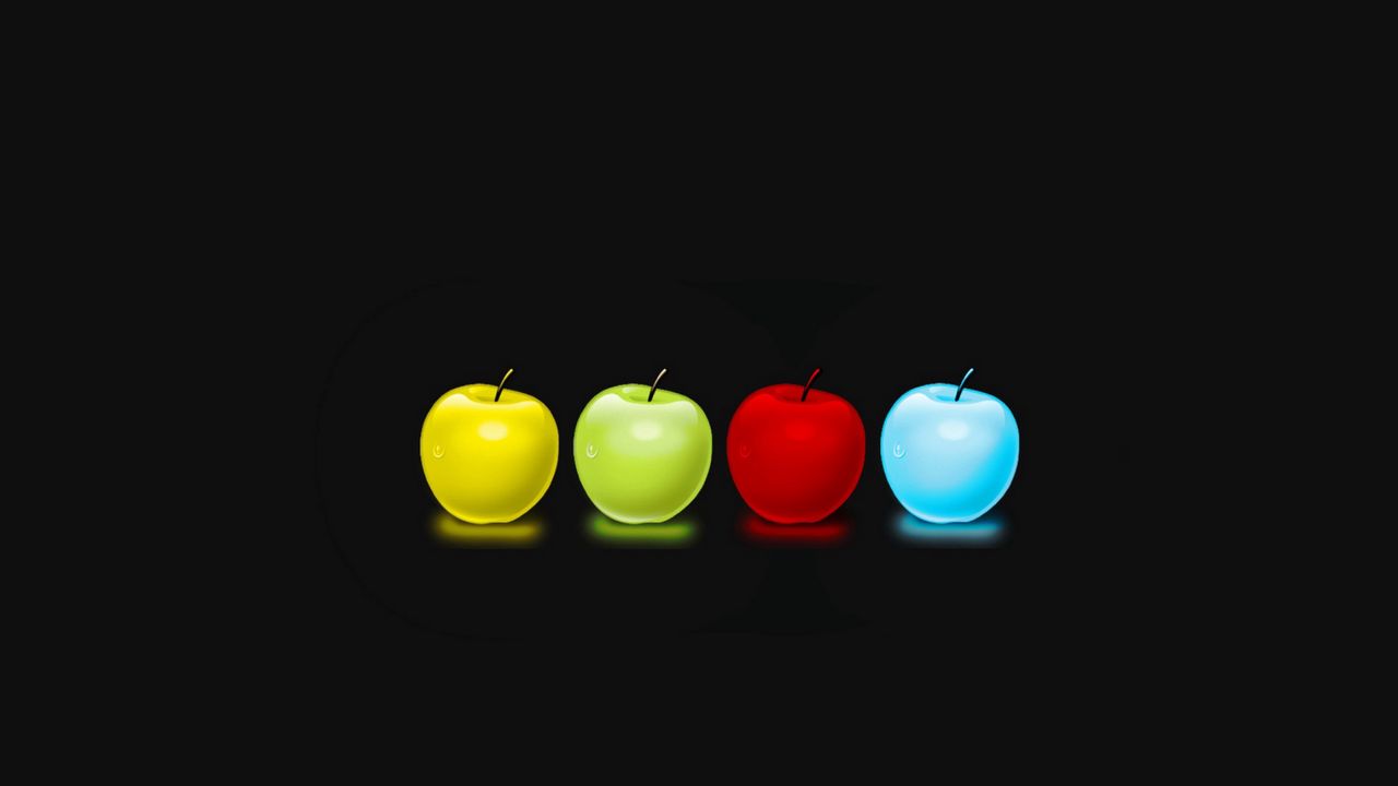 Обои яблоки, фон, черный, заставка, картинка