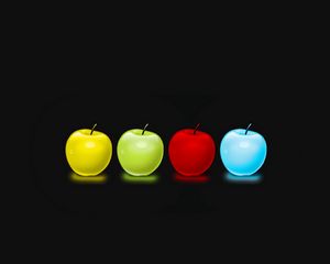Превью обои яблоки, фон, черный, заставка, картинка