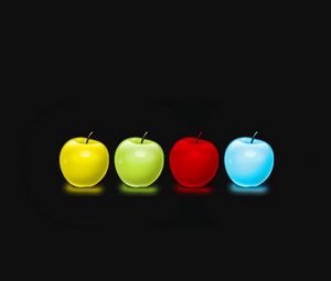 Превью обои яблоки, фон, черный, заставка, картинка