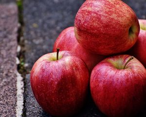 Превью обои яблоки, фрукты, спелый, еда