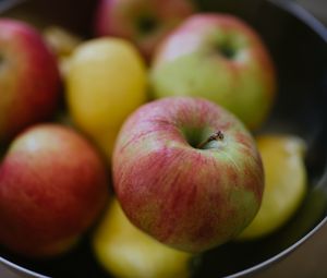 Превью обои яблоки, фрукты, свежий, миска