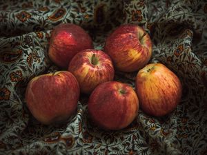 Превью обои яблоки, фрукты, урожай, красный