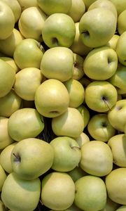 Превью обои яблоки, фрукты, зеленый, урожай