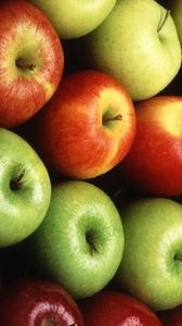 Превью обои яблоки, красные, зеленые, желтые, сорта