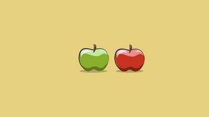 Превью обои яблоки, красный, зеленый, фрукт