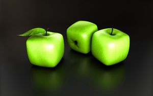 Превью обои яблоки, необычные, форма, фрукты