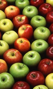 Превью обои яблоки, разноцветный, спелый, мокрый