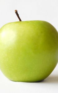 Превью обои яблоко, белый фон, фрукт