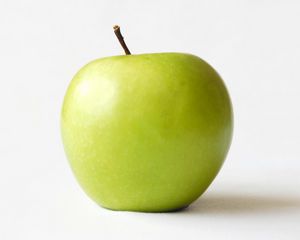 Превью обои яблоко, белый фон, фрукт