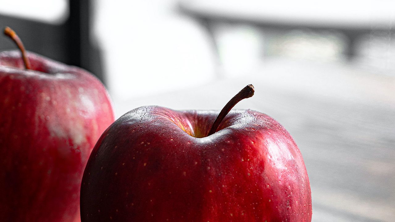 Обои яблоко, фрукт, красный, поверхность