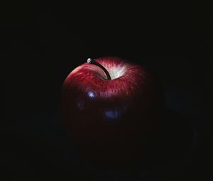 Превью обои яблоко, фрукт, красный, темный