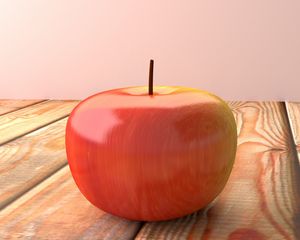 Превью обои яблоко, фрукт, поверхность, деревянный