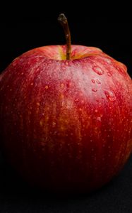 Превью обои яблоко, фрукт, спелый, капли, макро