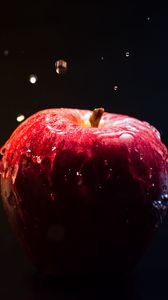 Превью обои яблоко, вода, брызги, фрукт