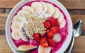 Превью обои ягоды, фрукты, десерт, тарелка