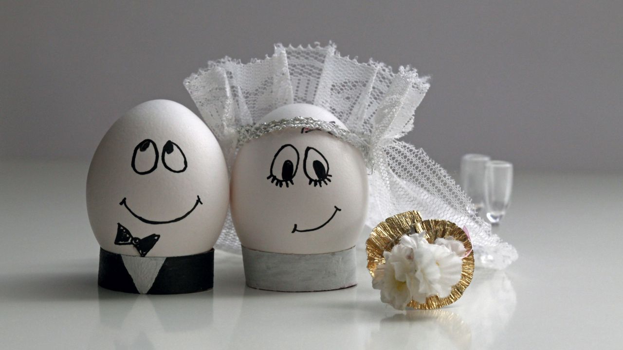Обои яйца, свадьба, пасха, украшение, пара