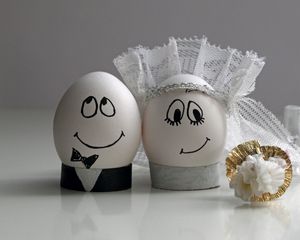Превью обои яйца, свадьба, пасха, украшение, пара