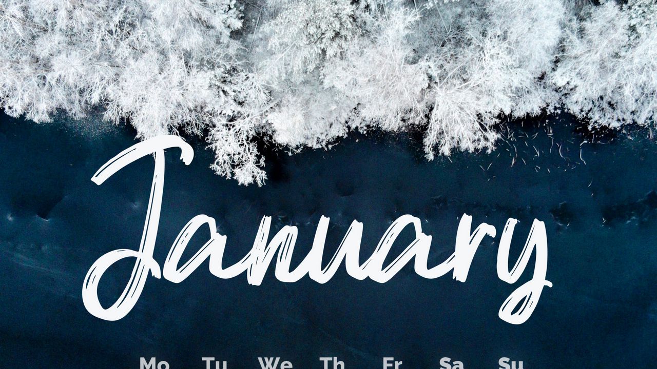Обои январь, календарь, зима, снег