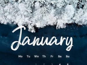 Превью обои январь, календарь, зима, снег