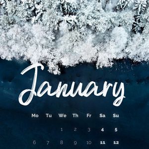 Превью обои январь, календарь, зима, снег