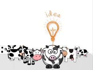 Превью обои идея, лампа, коровы, арт