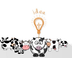 Превью обои идея, лампа, коровы, арт