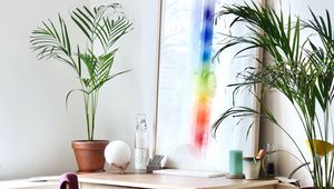 Превью обои интерьер, растения, картина, искусство