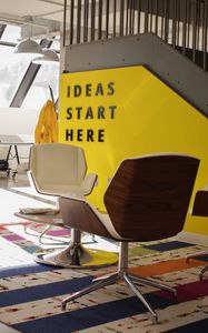 Превью обои интерьер, желтый, офис, мебель, дизайн
