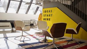 Превью обои интерьер, желтый, офис, мебель, дизайн