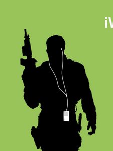 Превью обои ipod, call of duty, modern warfare 3, солдат