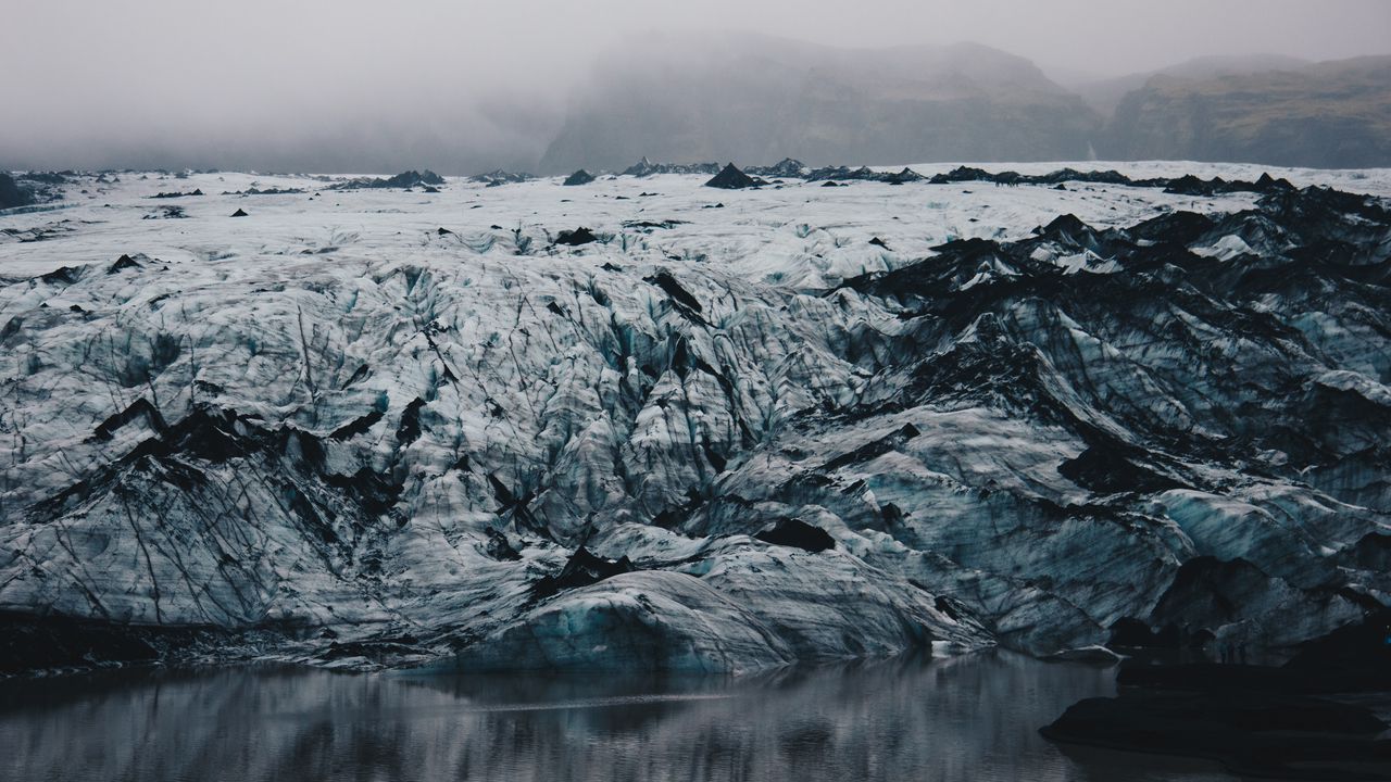 Обои исландия, льдины, лед, берег