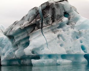 Превью обои исландия, ледник, айсберги, лагуна