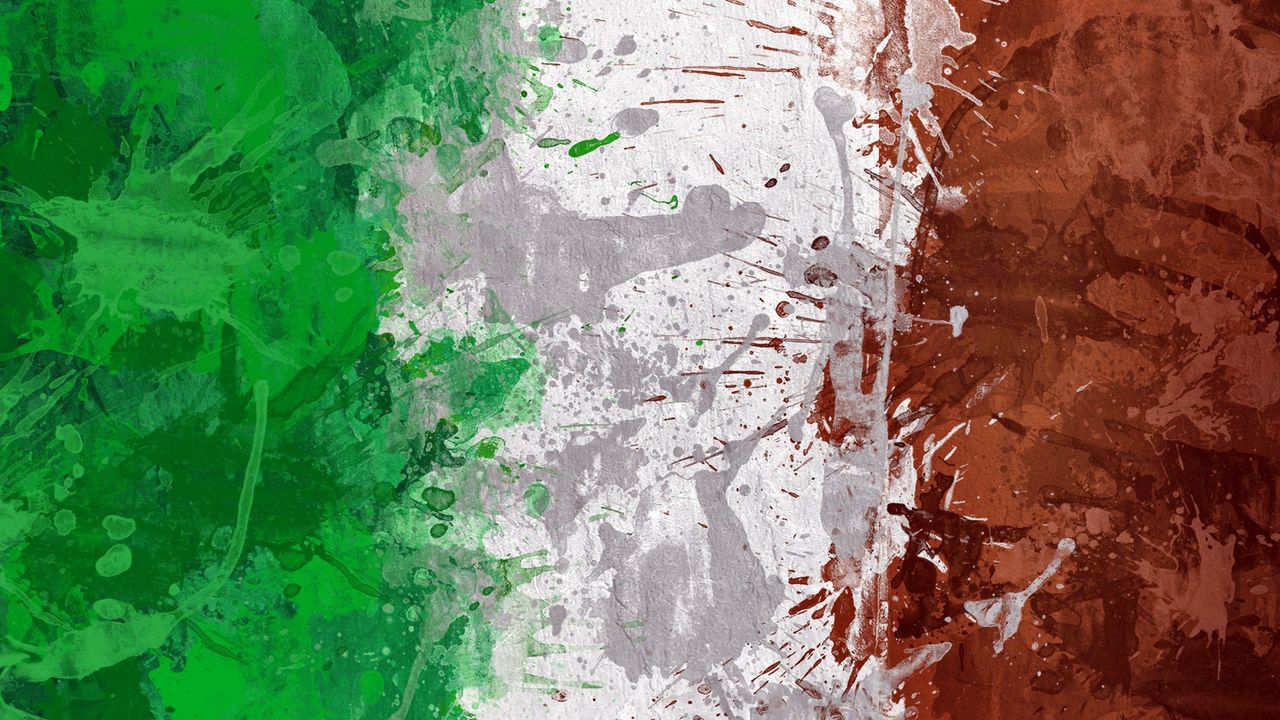 Обои италия, флаг, пятна, фон, текстура