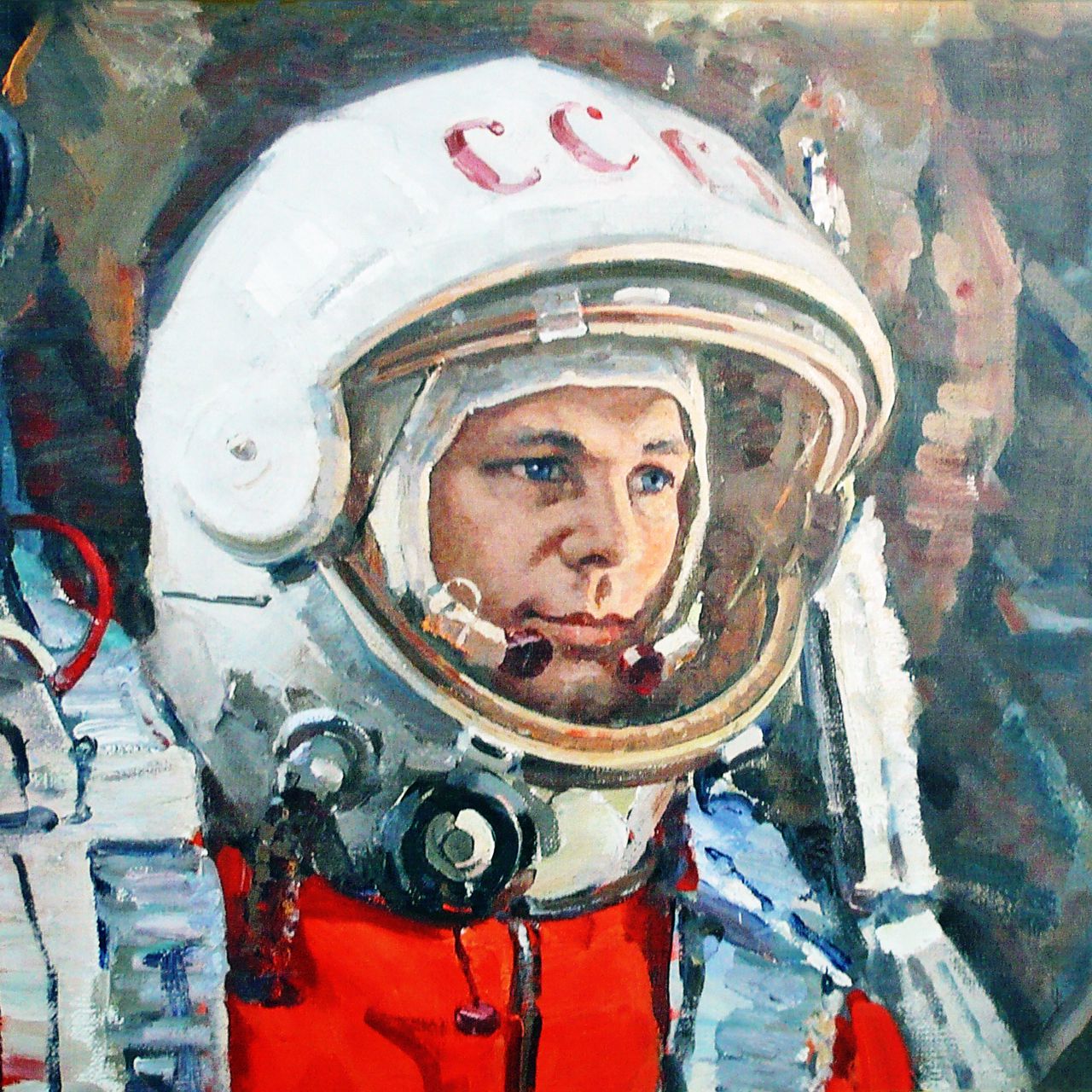 Космонавты Гагарин Терешкова Леонов.