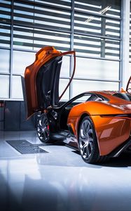 Превью обои jaguar c-x75, jaguar, спорткар, вид сбоку