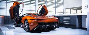 Превью обои jaguar c-x75, jaguar, спорткар, вид сбоку