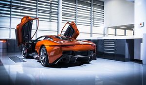 Превью обои jaguar c-x75, jaguar, спорткар, вид сбоку
