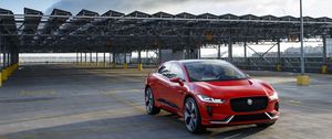 Превью обои jaguar i-pace, jaguar, кроссовер, красный