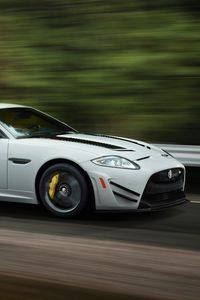 Превью обои jaguar, xkr-s, gt, белый, вид сбоку