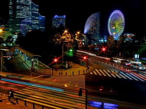 Превью обои japan, tokyo, япония, токио, вечер, огни города, красиво, городской пейзаж