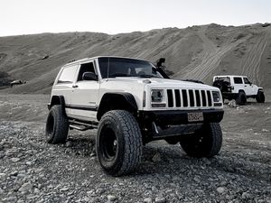 Превью обои jeep cherokee, jeep, внедорожник, автомобиль, белый