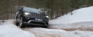 Превью обои jeep renegade, jeep, автомобиль, внедорожник, черный, снег