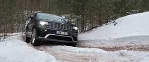 Превью обои jeep renegade, jeep, автомобиль, внедорожник, черный, снег